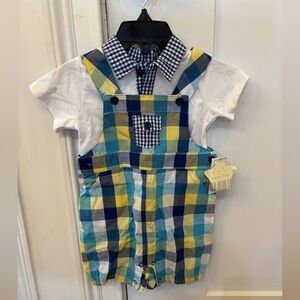 Nursery Rhyme Blue and Yellow Plaid One Piece